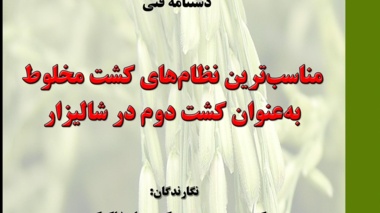 چاپ نشریه‌ی شماره‌ی ۱۰۵ با عنوان: مناسب‌ترین نظام‌های کشت مخلوط به‌عنوان کشت دوم در شالیزار