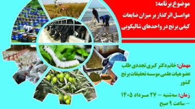 عوامل اثرگذار بر میزان ضایعات کیفی برنج در واحدهای شالیکوبی